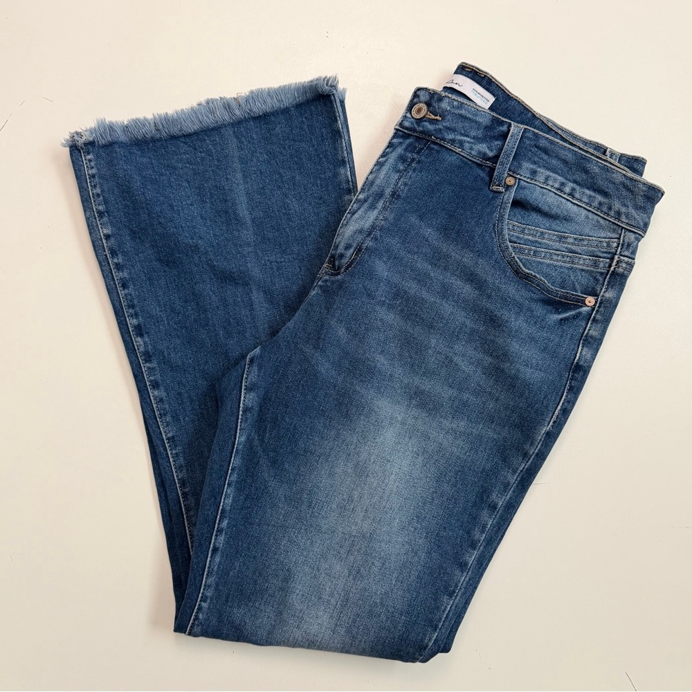 Kancan Jeans Estilo Patchwork Flare Back Raw Hems… - image 1